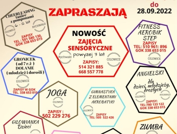 Zajęcia odbywające się w Gminnym Ośrodku Kultury w Gilowicach 2022/2023 - zdjęcie1