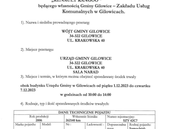 Drugie ogłoszenie o przetargu na sprzedaż samochodu ciężarowego. - zdjęcie2